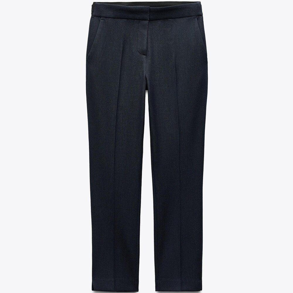 Zara Soft Ankle Pants Dark Blue Denin Size M